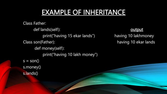 INHERITANCE ppt of python.pptx & PYTHON INHERITANCE PPT | PPT