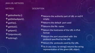 nisha presentation for url classes in java | PPTX