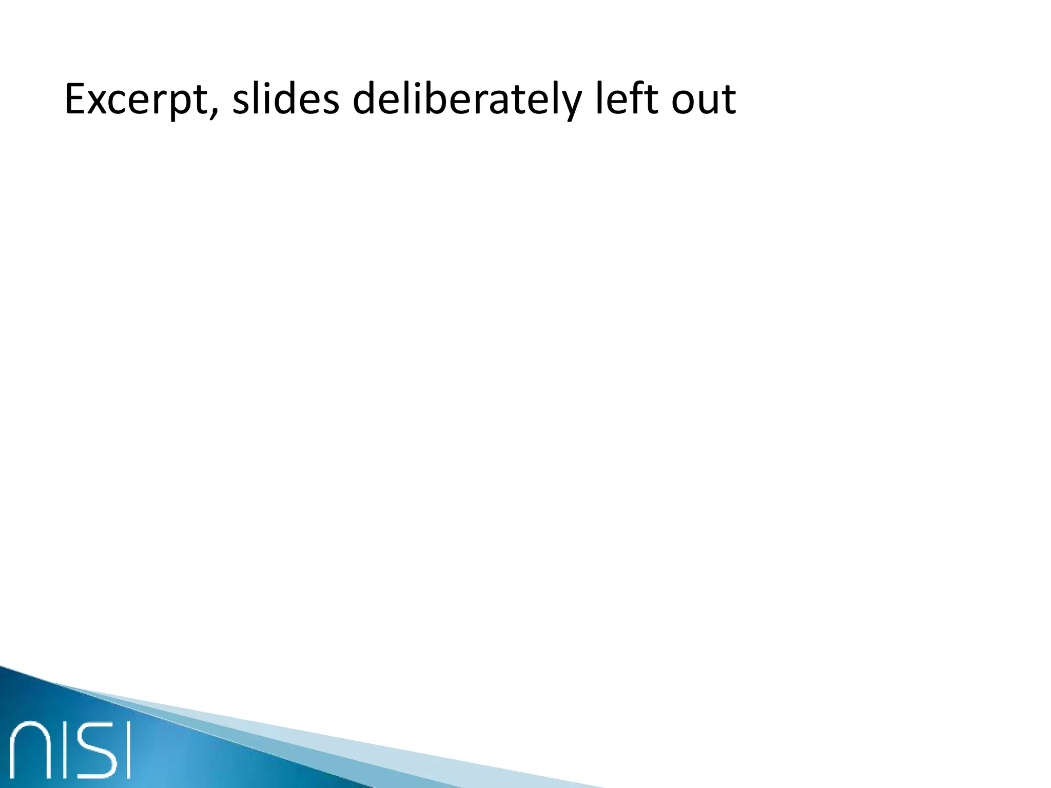 Excerpt, slides deliberately left out
 
