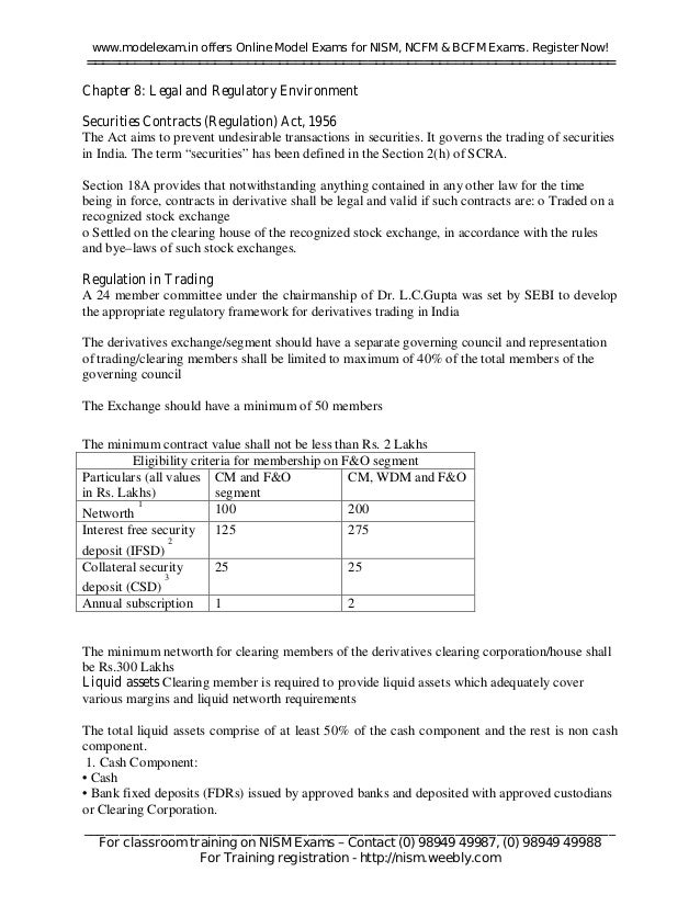 NISM Equity Derivatives Study Material