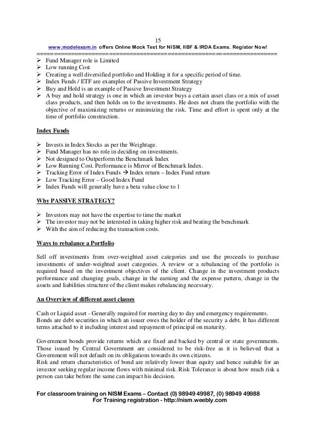 NISM INVESTMENT ADVISOR LEVEL1