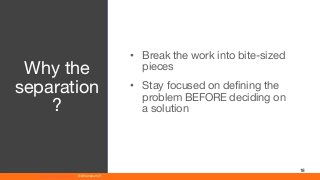 www.athenaeum21.com © Athenaeum21
18
• Break the work into bite-sized
pieces
• Stay focused on defining the
problem BEFORE deciding on
a solution
Why the
separation
?
 