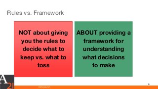 www.athenaeum21.com © Athenaeum21
Rules vs. Framework
9
NOT about giving
you the rules to
decide what to
keep vs. what to
toss
ABOUT providing a
framework for
understanding
what decisions
to make
 