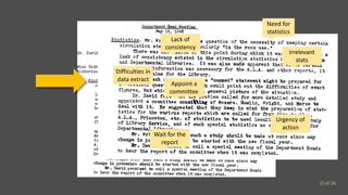 15 of 26
Need for
statistics
Lack of
consistency
Irrelevant
stats
Difficulties in
data extract
Appoint a
committee
Urgency of
action
Wait for the
report
 