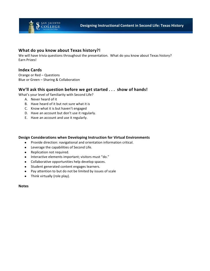 Nisod2010 Texana Handout