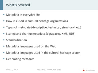 Understanding Metadata Looking Forward PPT