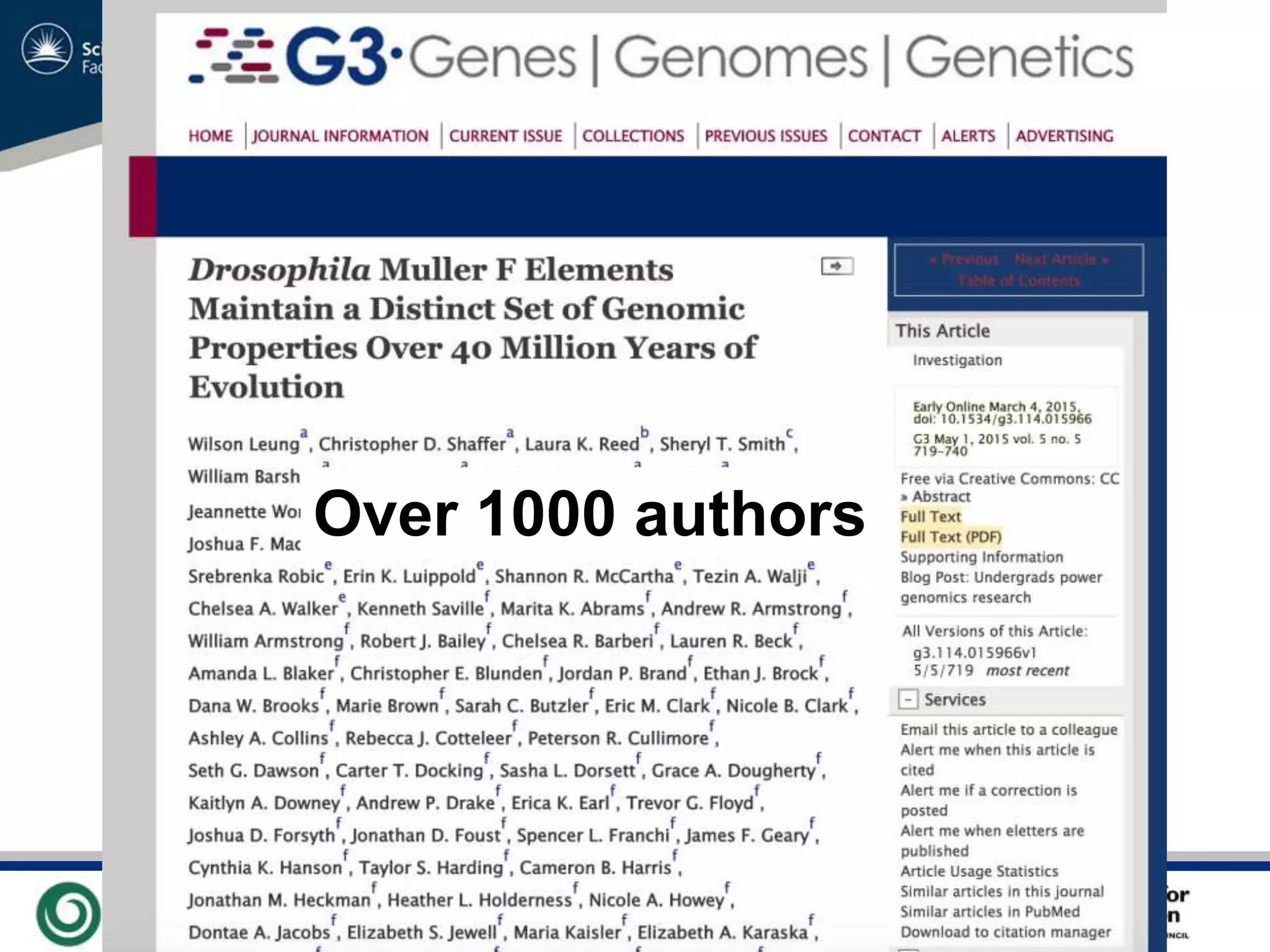 VO Sandpit, November 2009
Over 1000 authors
 