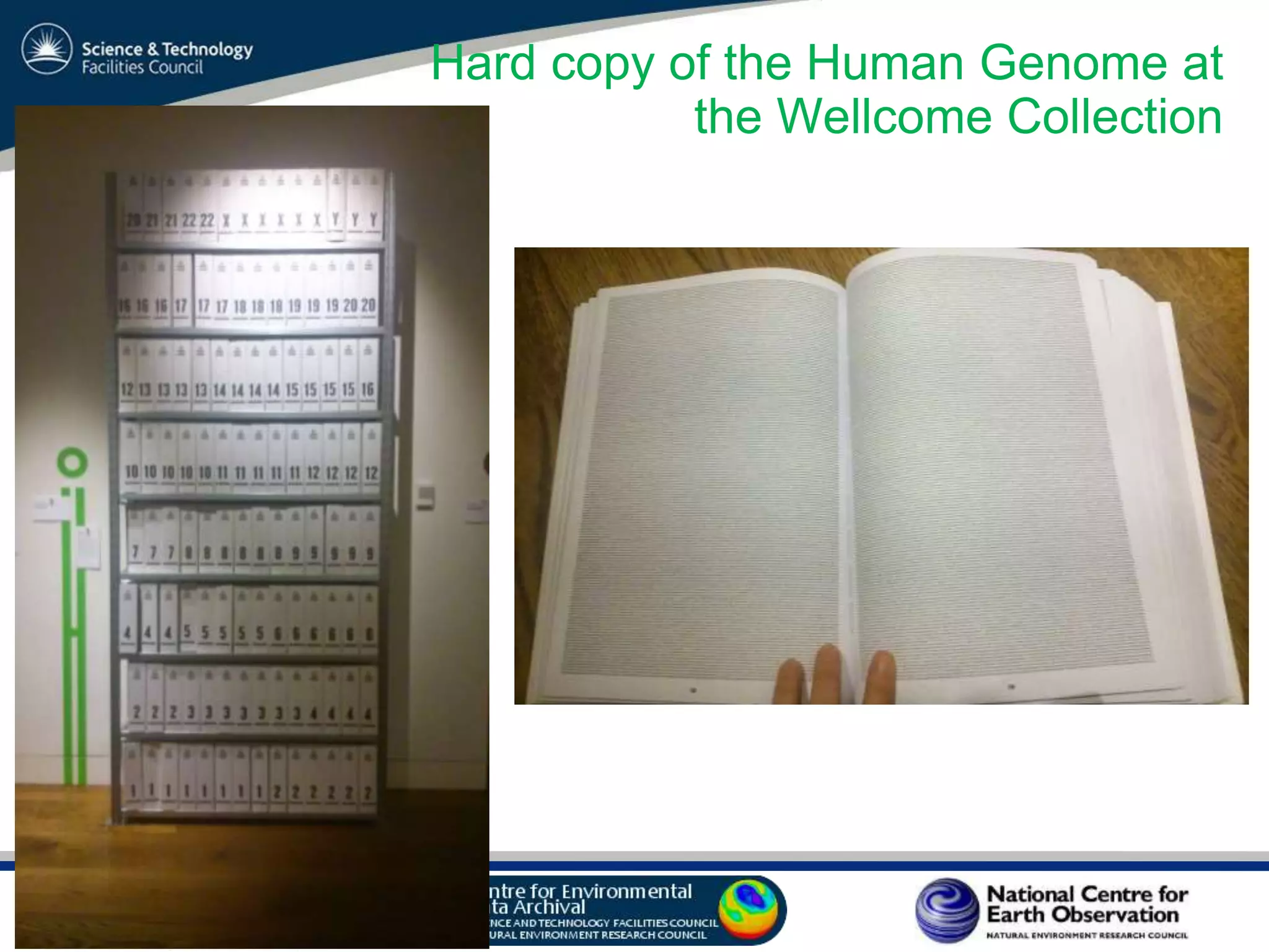 VO Sandpit, November 2009
Hard copy of the Human Genome at
the Wellcome Collection
 