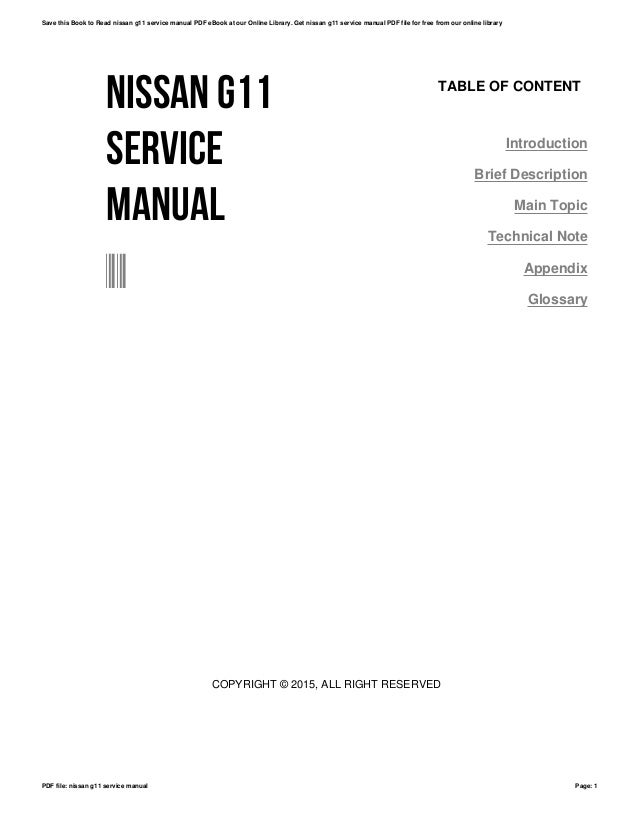 Nissan g11 service manual