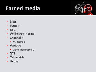    Blog
   Tumblr
   BBC
   Wallstreet Journal
   Channel 4
     Mediathek
   Youtube
     Game TrailersBy VD
   NYT
   Österreich
   Heute
 