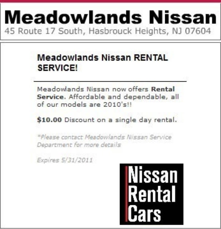 Nissan Rental Service Bloomfield NJ Meadowlands Nissan