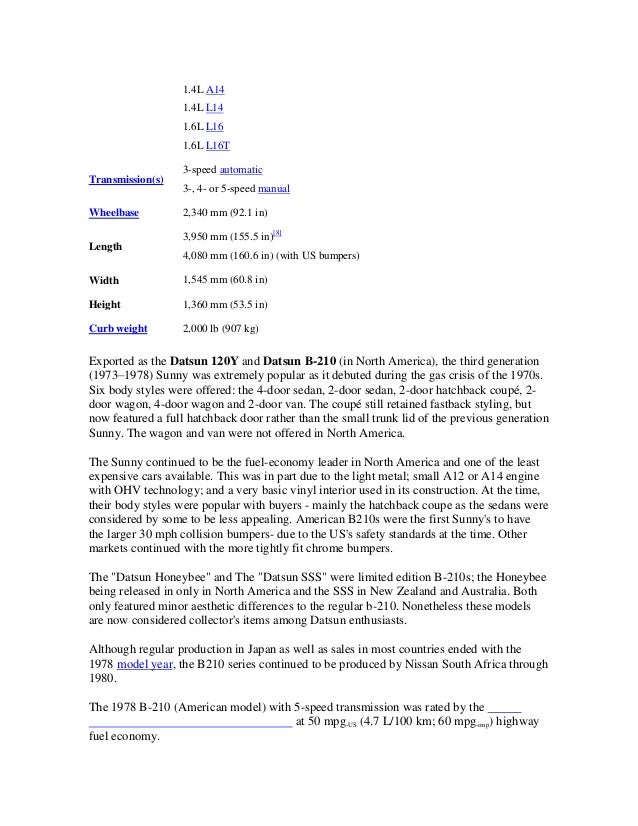 A14 Nissan Manual A14 Nissan Manual