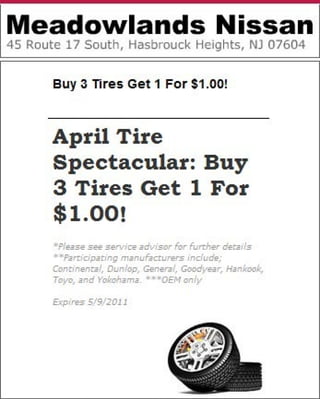 Nissan Tire Sale Special Bloomfield NJ | Meadowlands Nissan