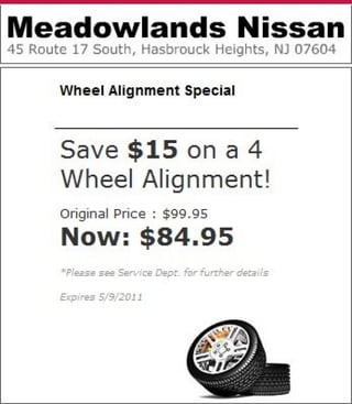 Nissan Wheel Alignment Special Bloomfield NJ | Meadowlands Nissan