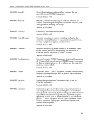 Key Form Comsec Glossary - Standard Security Terms - NIST Vocabulary | PDF