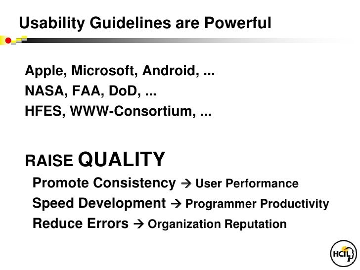 Evidencebased Usability Guidelines for Promoting Safety and Efficacy