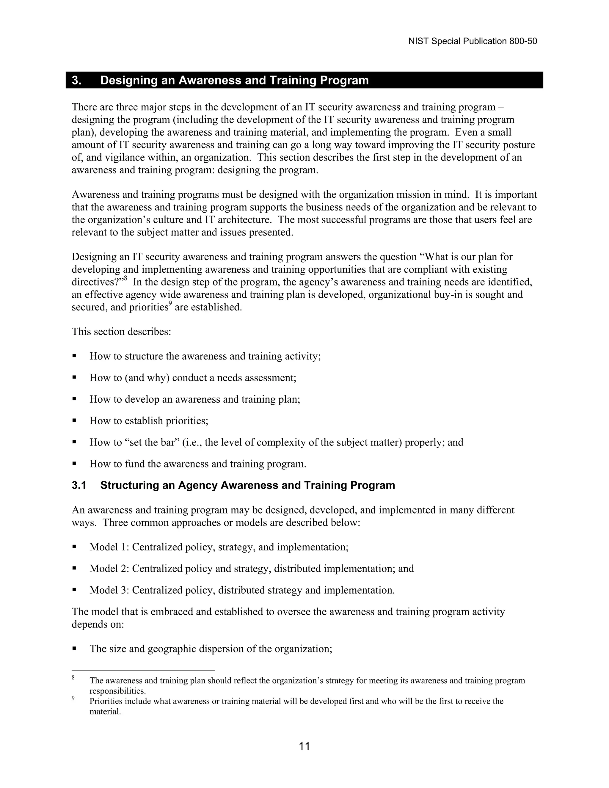 NIST Security Awareness SP 800-50 | PDF