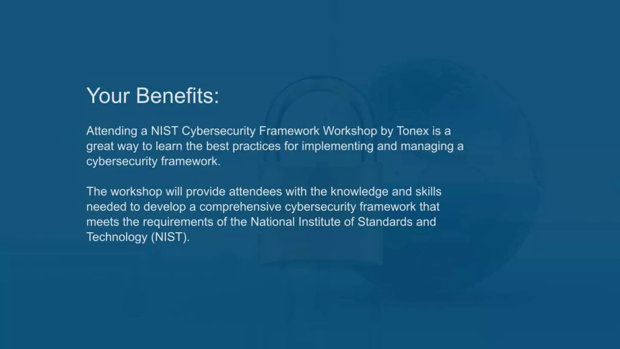 NIST Cybersecurity Framework (CSF) Workshop for Business Organizations, NIST Cybersecurity Training