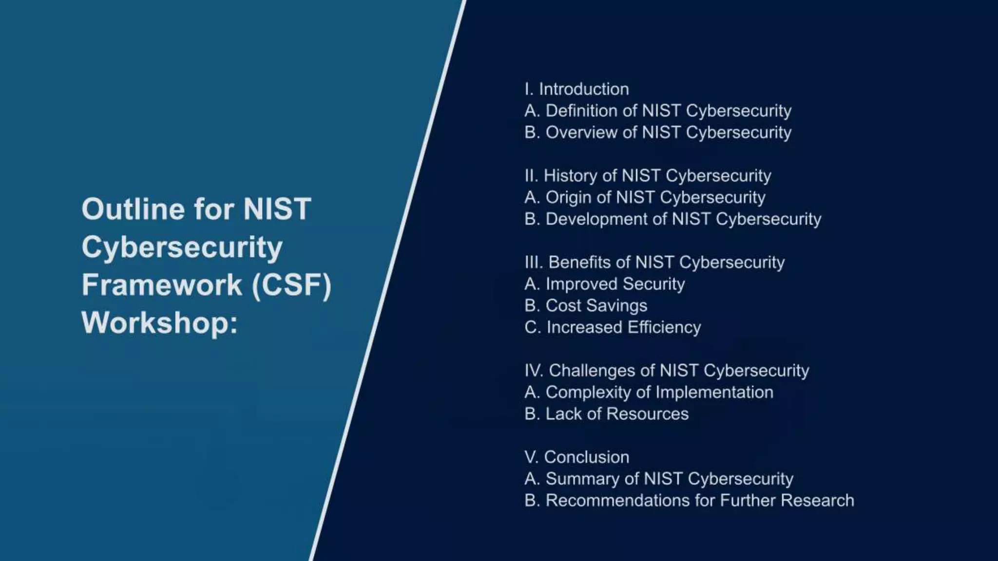 NIST Cybersecurity Framework (CSF) Workshop for Business Organizations, NIST Cybersecurity Training