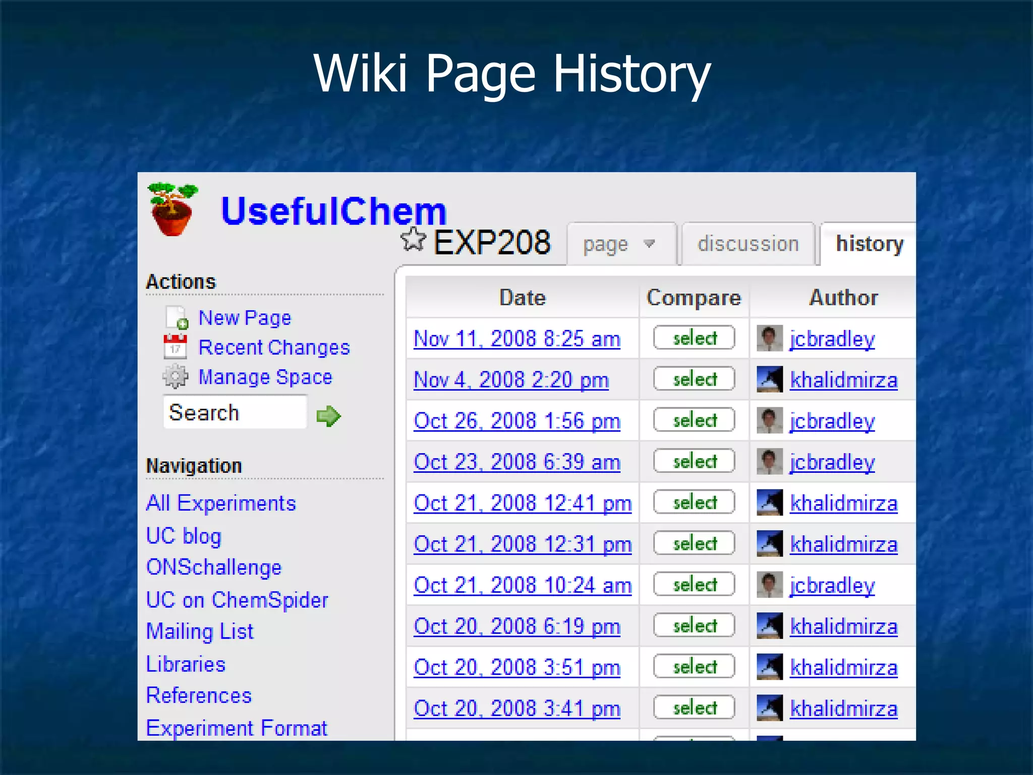 Wiki Page History 