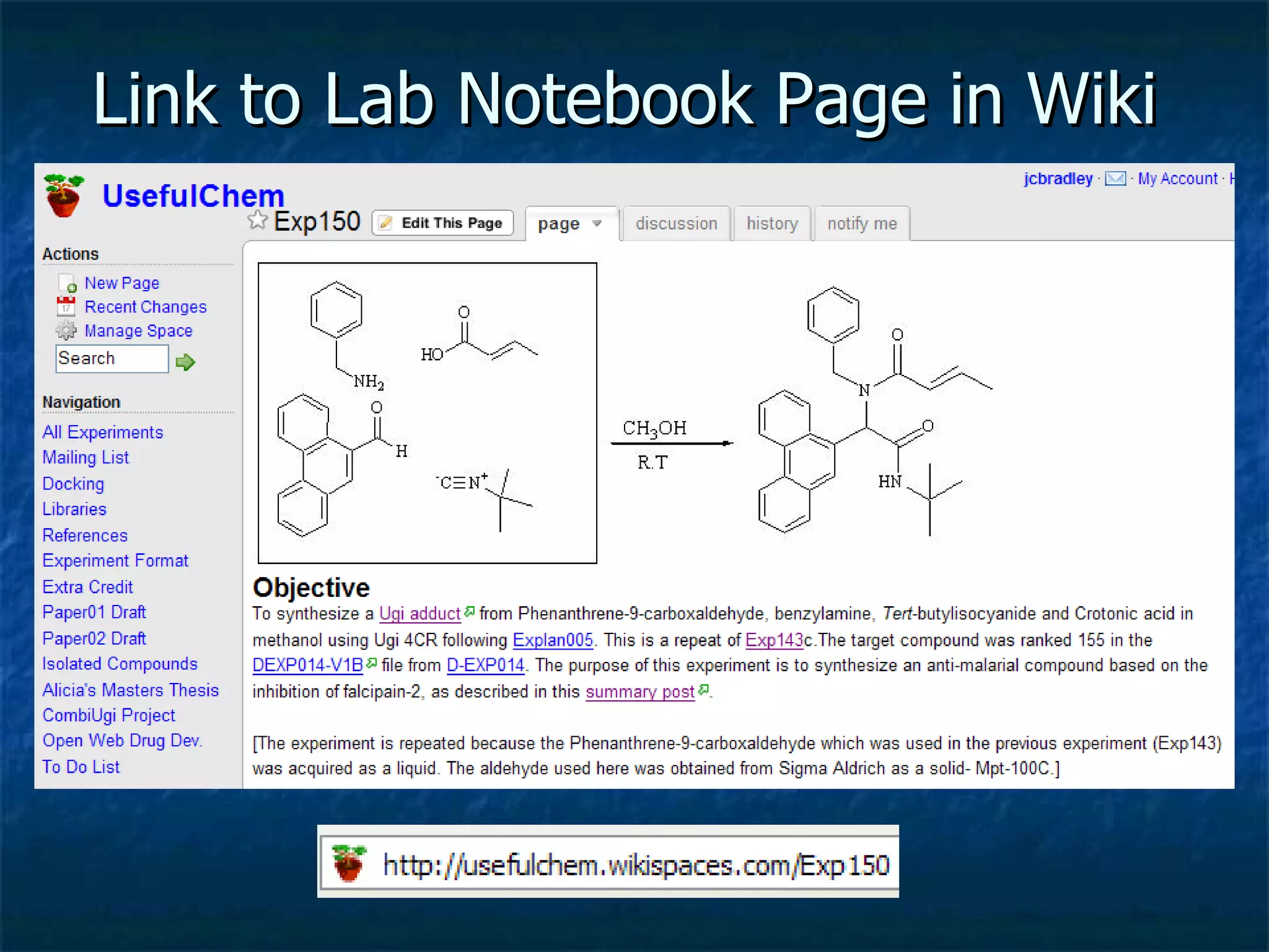 Link to Lab Notebook Page in Wiki 