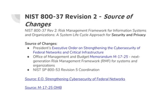 NIST 800-37 Revision 2 - Source of
Changes
NIST 800-37 Rev 2: Risk Management Framework for Information Systems
and Organi...