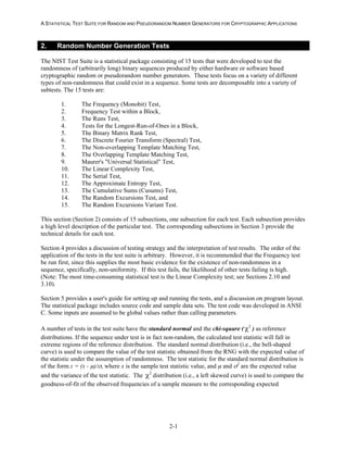 NIST Special Publication 800-22 revision 1a | PDF