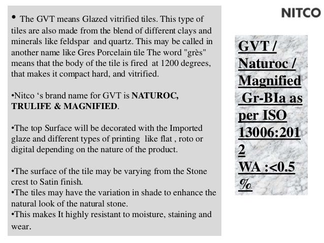 nitco techical and product knowlege of tiles ppt another word for polished