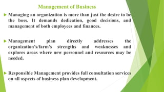 Management of Business
 Managing an organization is more than just the desire to be
the boss. It demands dedication, good...