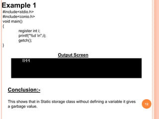 Storage classes in C | PPTX