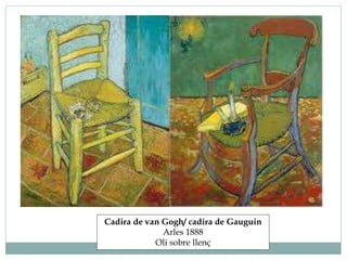 Cadira de van Gogh/ cadira de Gauguin
Arles 1888
Oli sobre llenç
 