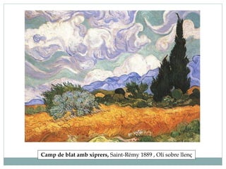 Camp de blat amb xiprers, Saint-Rémy 1889 , Oli sobre llenç
 