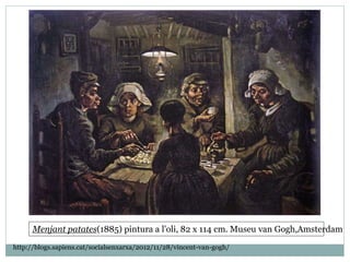 http://blogs.sapiens.cat/socialsenxarxa/2012/11/28/vincent-van-gogh/
Menjant patates(1885) pintura a l'oli, 82 x 114 cm. Museu van Gogh,Amsterdam
 