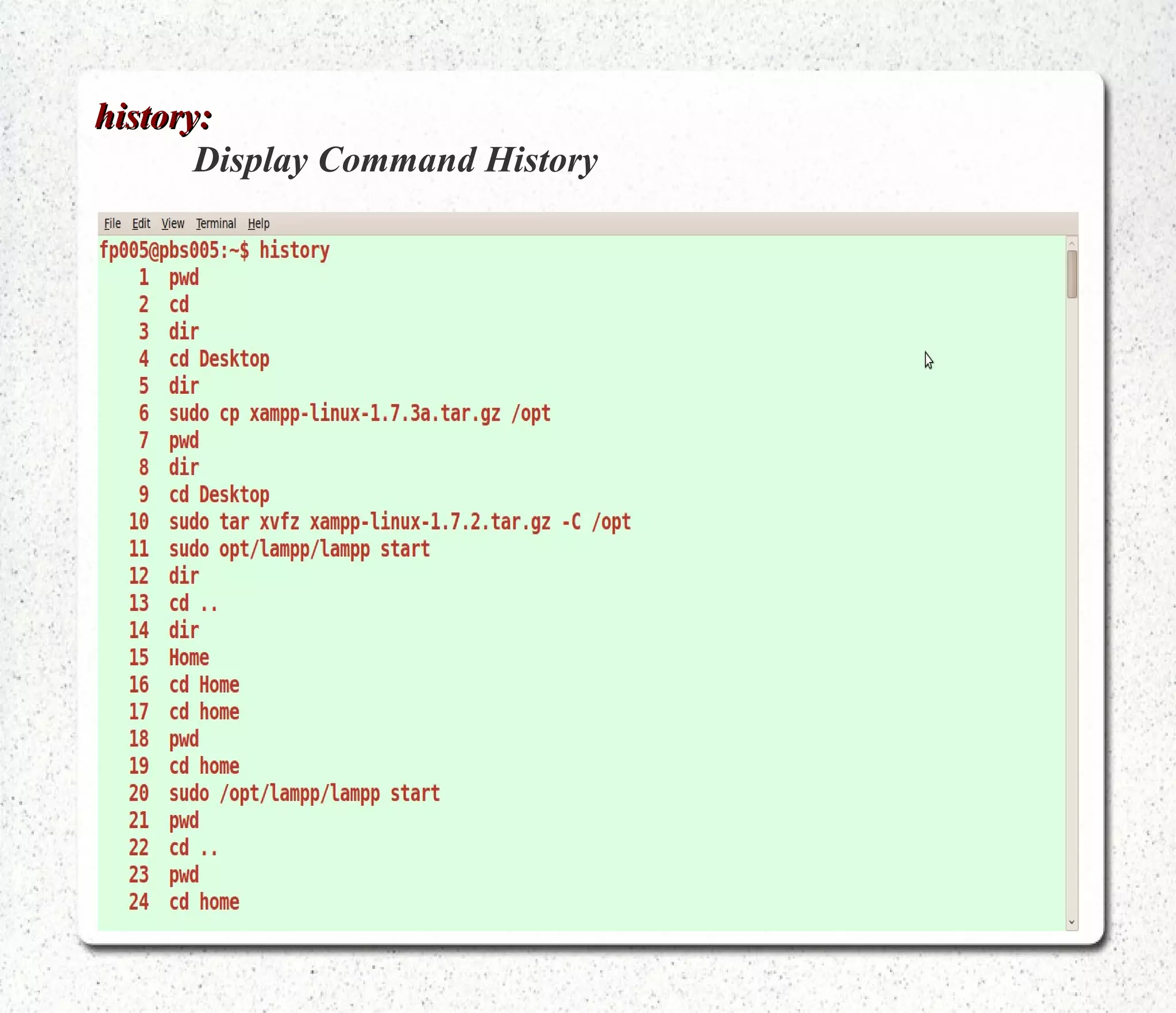 free :     Display memory usage 