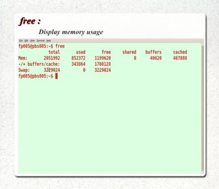 who:   displays information about all the users currently logged onto the system. The user name, terminal number and the date and time that each user logged onto the system.   The syntax of the who command is   who [options] 