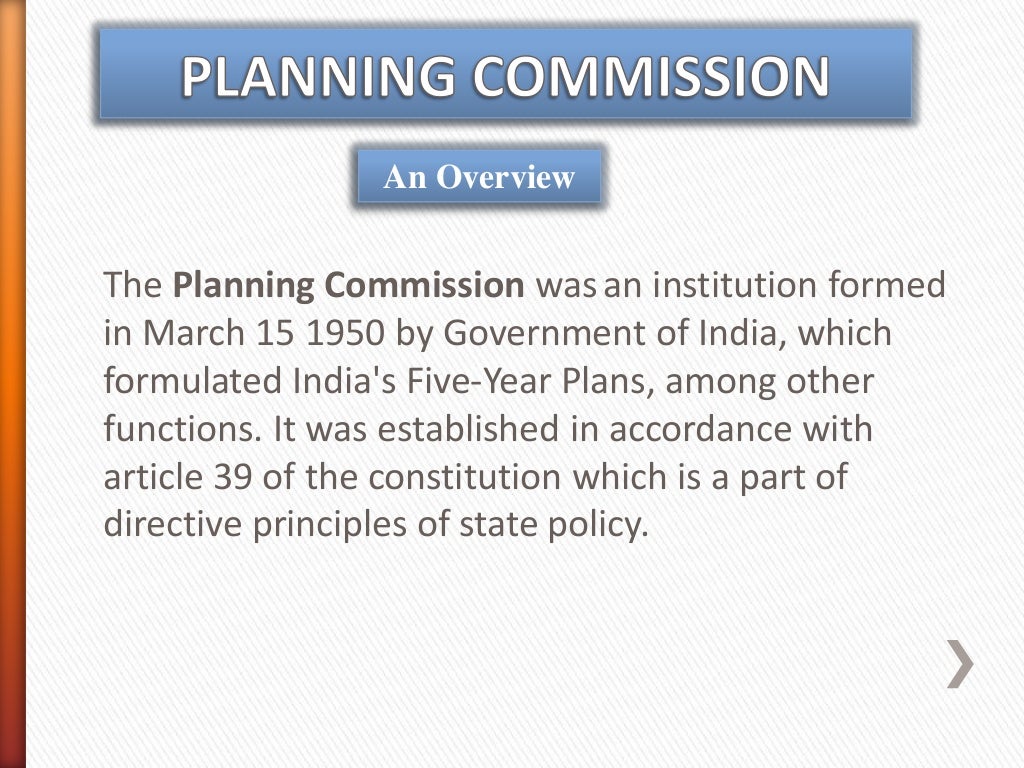 Niti aayog and planning commission