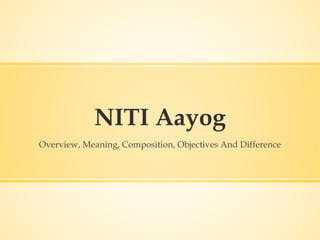 NITI Aayog
Overview, Meaning, Composition, Objectives And Difference
 