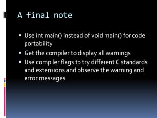 C Standards: main() | PPTX