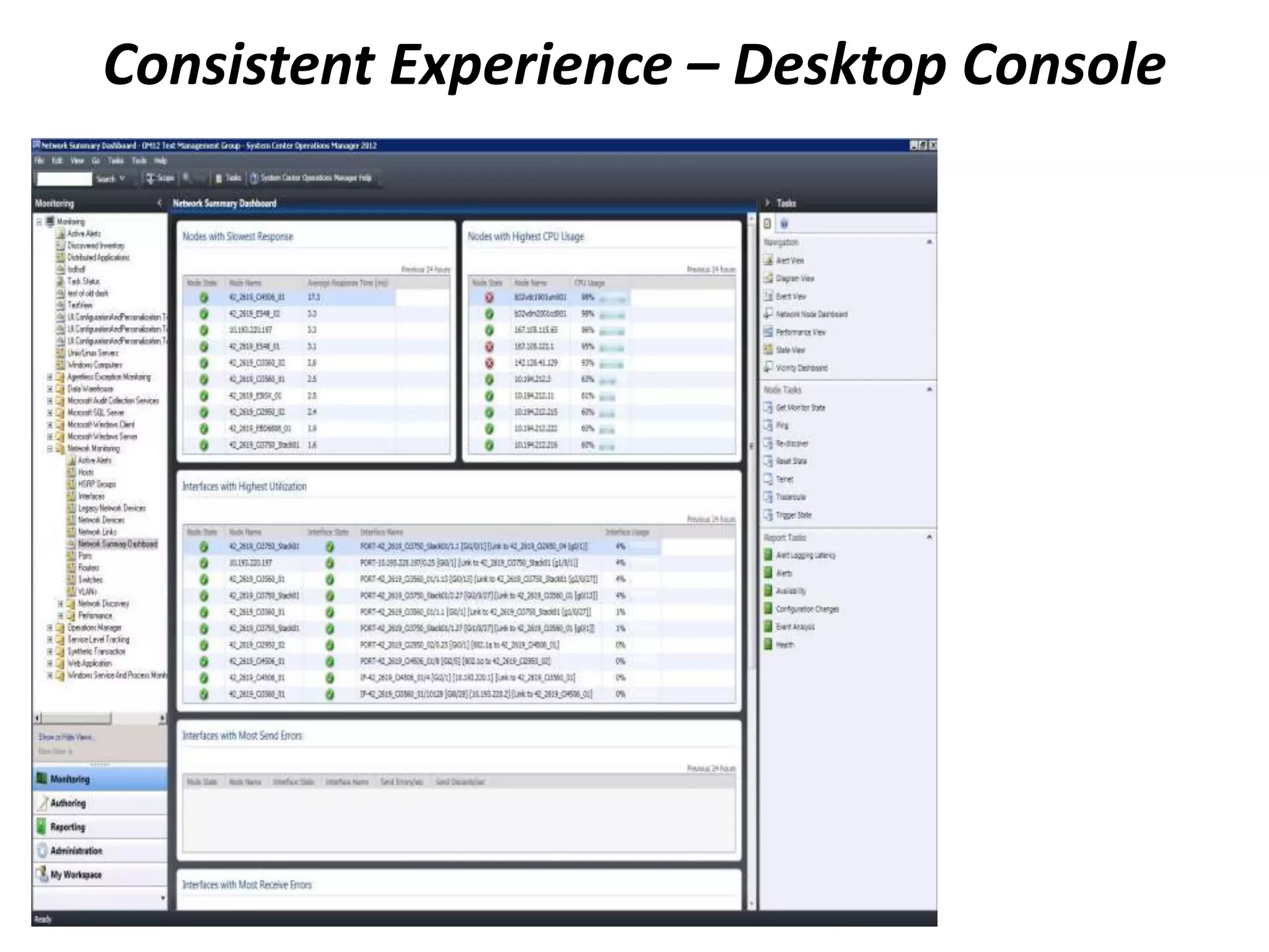 Consistent Experience – Desktop Console
 