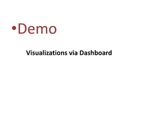 •Demo
Visualizations via Dashboard
 