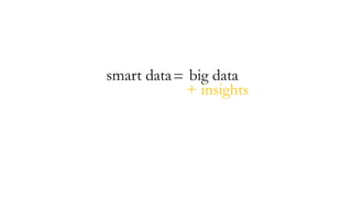 “smart data is big data that 
goes to marketing school”+ insights
=
 