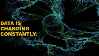 DATA IS
CHANGING
CONSTANTLY.
 