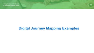11
Going Digital at the Speed
of Business Webinar Series
Digital Journey Mapping Examples
 