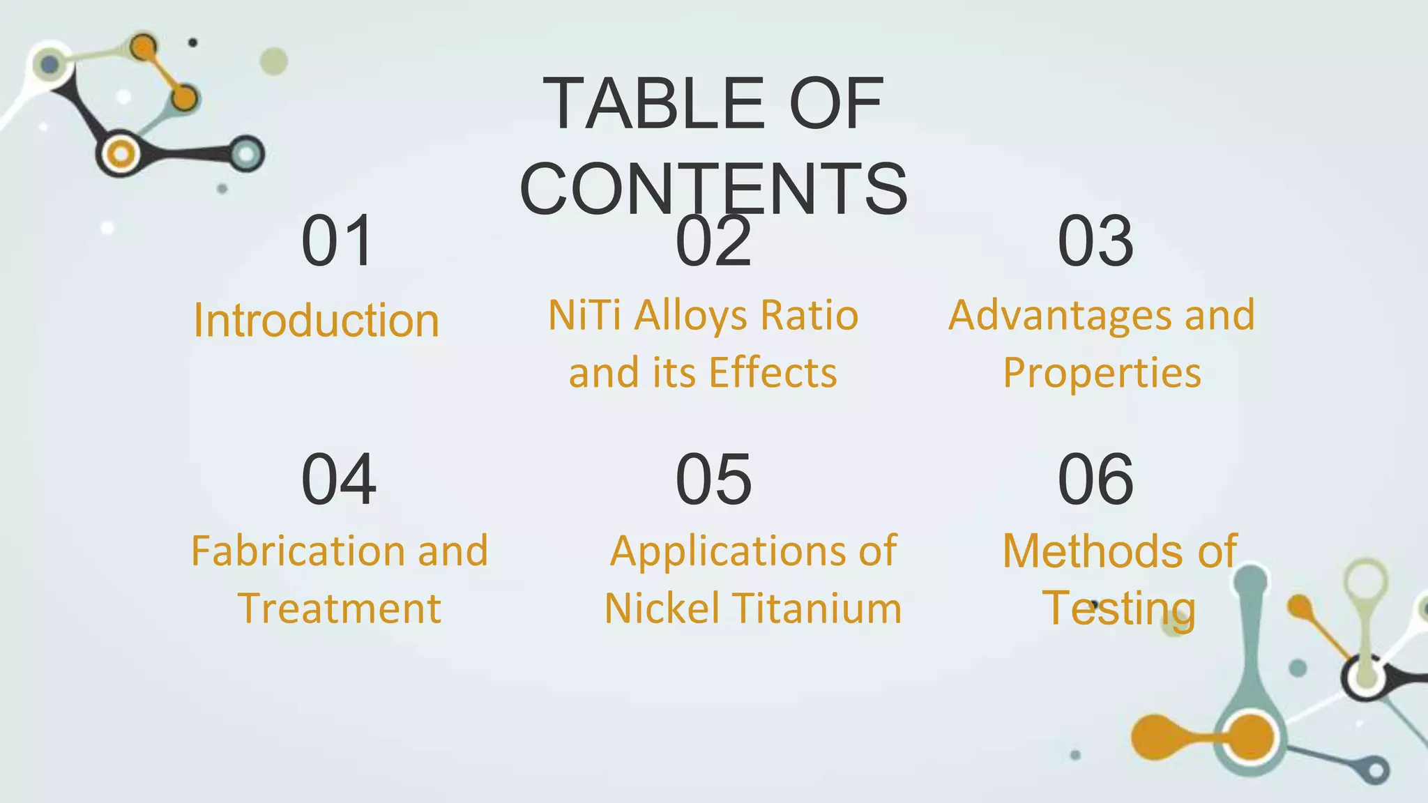 Nickel -Titanium alloys (NiTi) PPT.pptx | Chemistry | Science