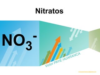 Nitratos



NO3   -

          LOGO
                 victorpayehuaranca@gmail.com
 