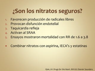 1. Favorecen producción de radicales libres
2. Provocan disfunción endotelial
3. Taquicardia refleja
4. Activan al SRAA
5....