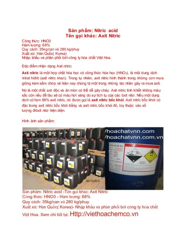 Axit Nitric Hno3 68 Gia Rẻ Nhất Viet Hoa Chemical Axit Nitric Hno3 68 Gia Rẻ Nhất Viet Hoa Chemical