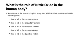 Role of Nitric oxide & Nitric oxide synthases (NOS) | PPT