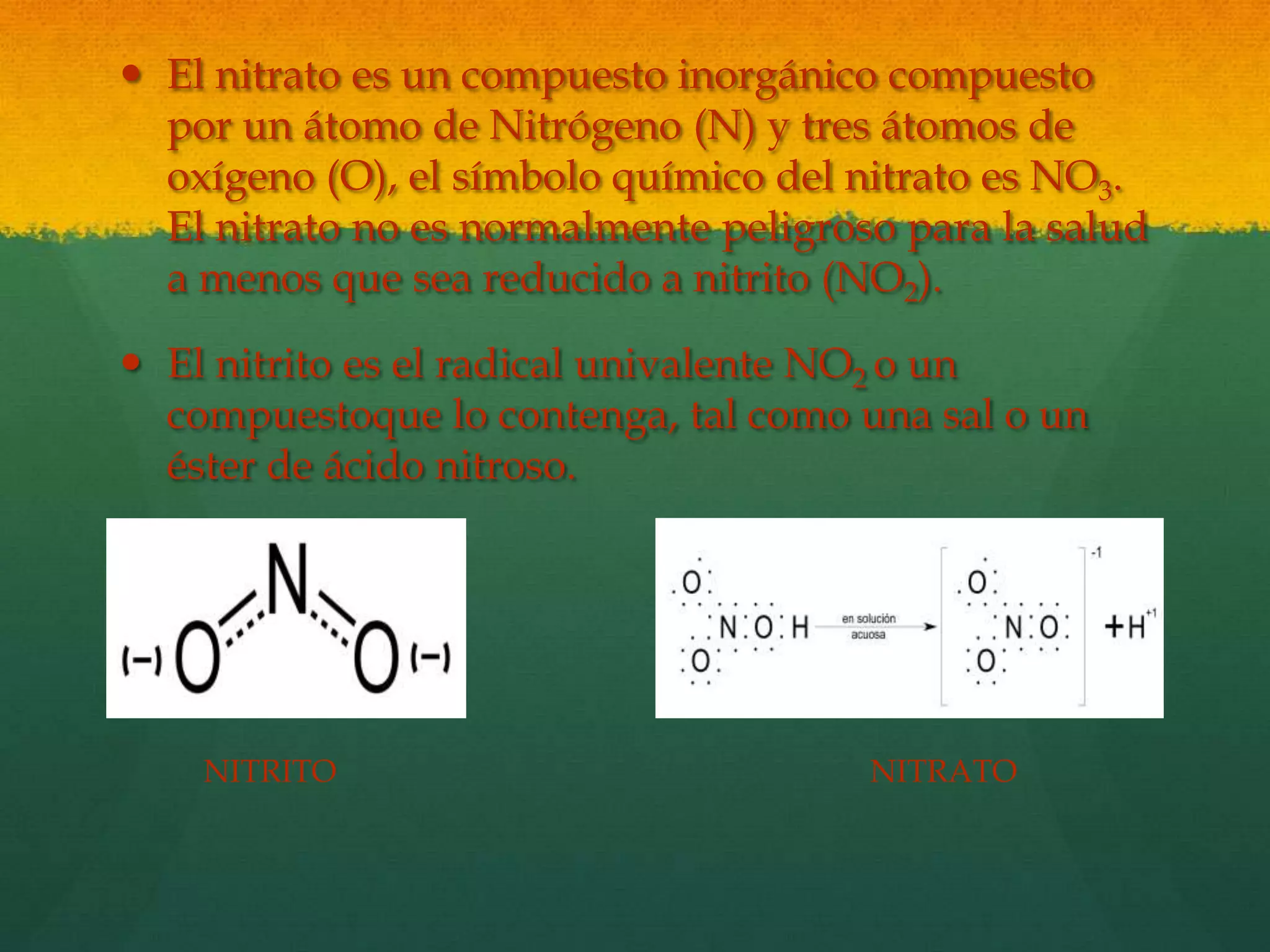 Nitritos y nitratos | PPTX