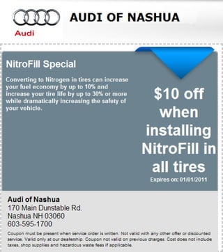 NitroFill Car Service Special – Audi of Nashua NH
